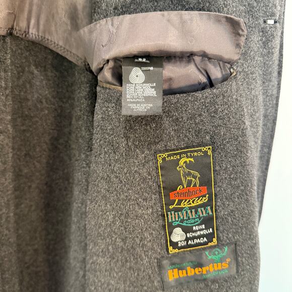 VTG Steinbock Original Coat Men's Loden Coat Wool Alpaca Grey Charcoal Vintage - Picture 6 of 16